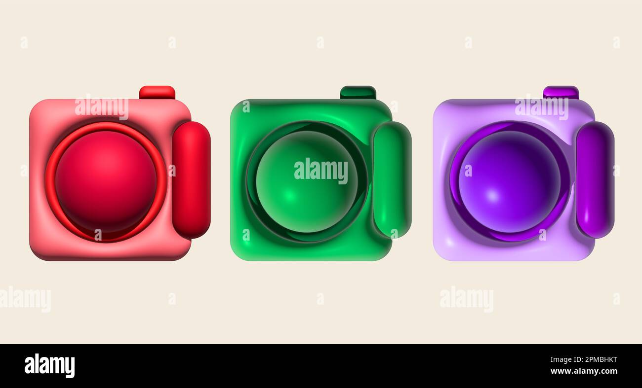 Abbildung des Kamerasymbols 3D für Designarbeiten Stockfoto