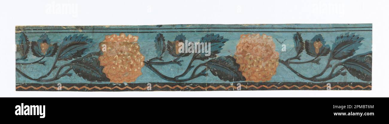 Rand (Frankreich); Blockdruck auf handgefertigtem Papier; 70 x 13 cm (27 9/16 x 5 1/8 Zoll) Stockfoto