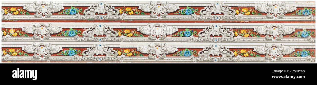 Rand (evtl. Frankreich); Blockdruck; 167,5 x 25 cm (65 15/16 x 9 13/16 Zoll) Stockfoto