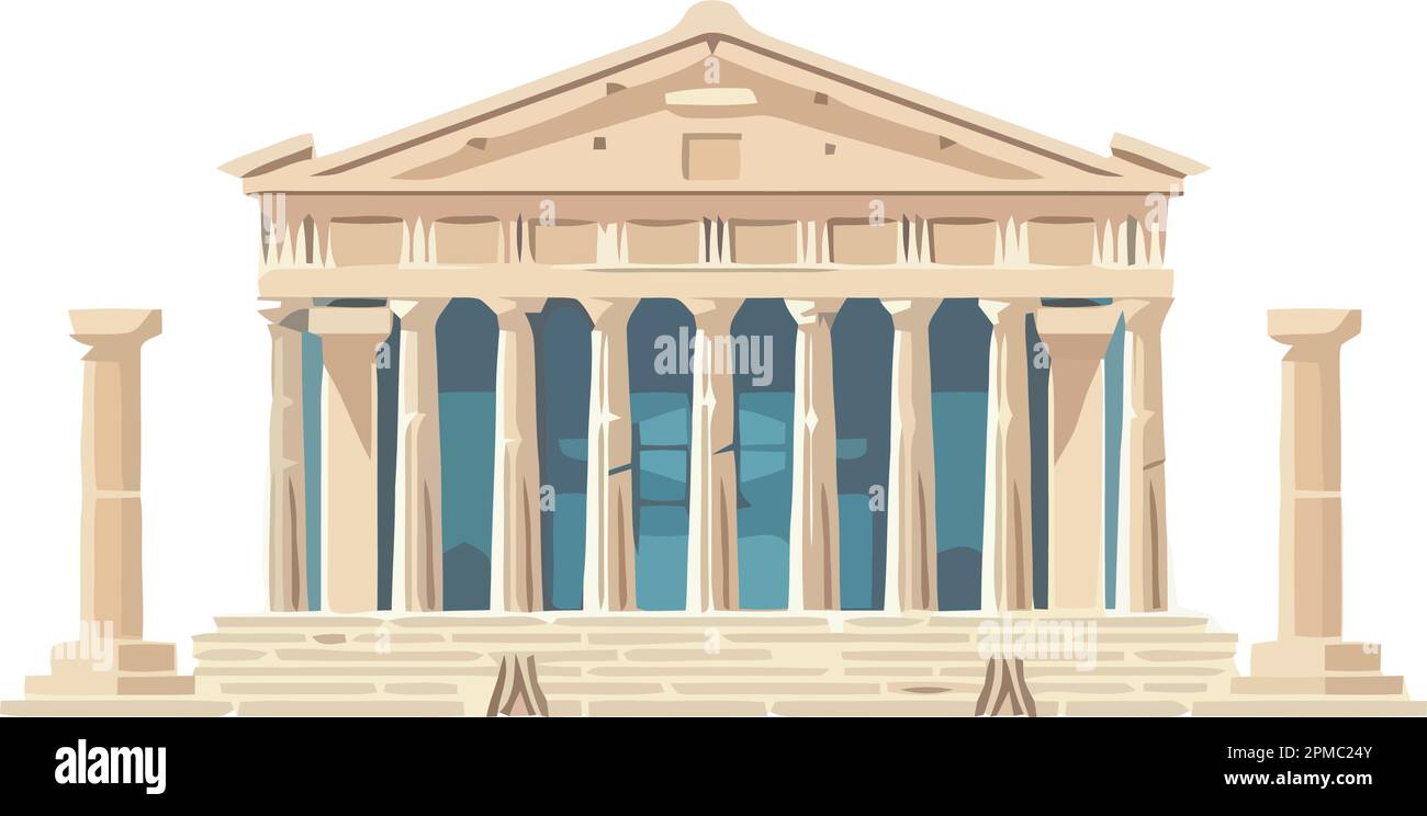 Klassische griechische Architektur, antike Säulen, moderner Erfolg Stock Vektor