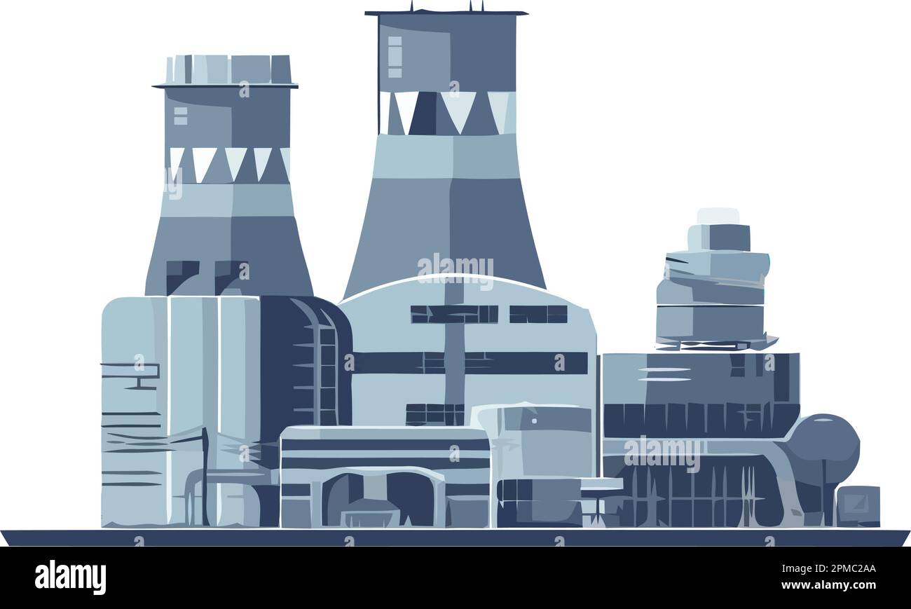 Modernes Stadtbild mit Fabrikausstattung Stock Vektor