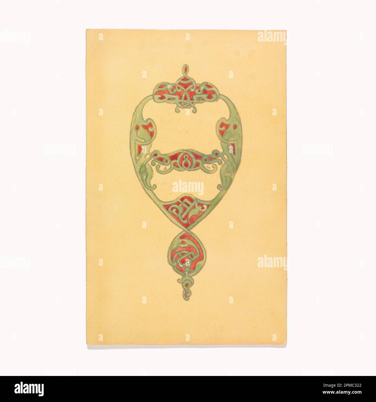 Zeichnen, Design for a Book Cover; entworfen von Alice Cordelia Morse (amerikanisch, 1863–1961); USA; Pinsel und Riesenkopf auf Papier; Halterung: 18,9 x 12 x 0,1 cm (7 7/16 x 4 3/4 x 1/16 Zoll); 1943-33-1-32 Stockfoto