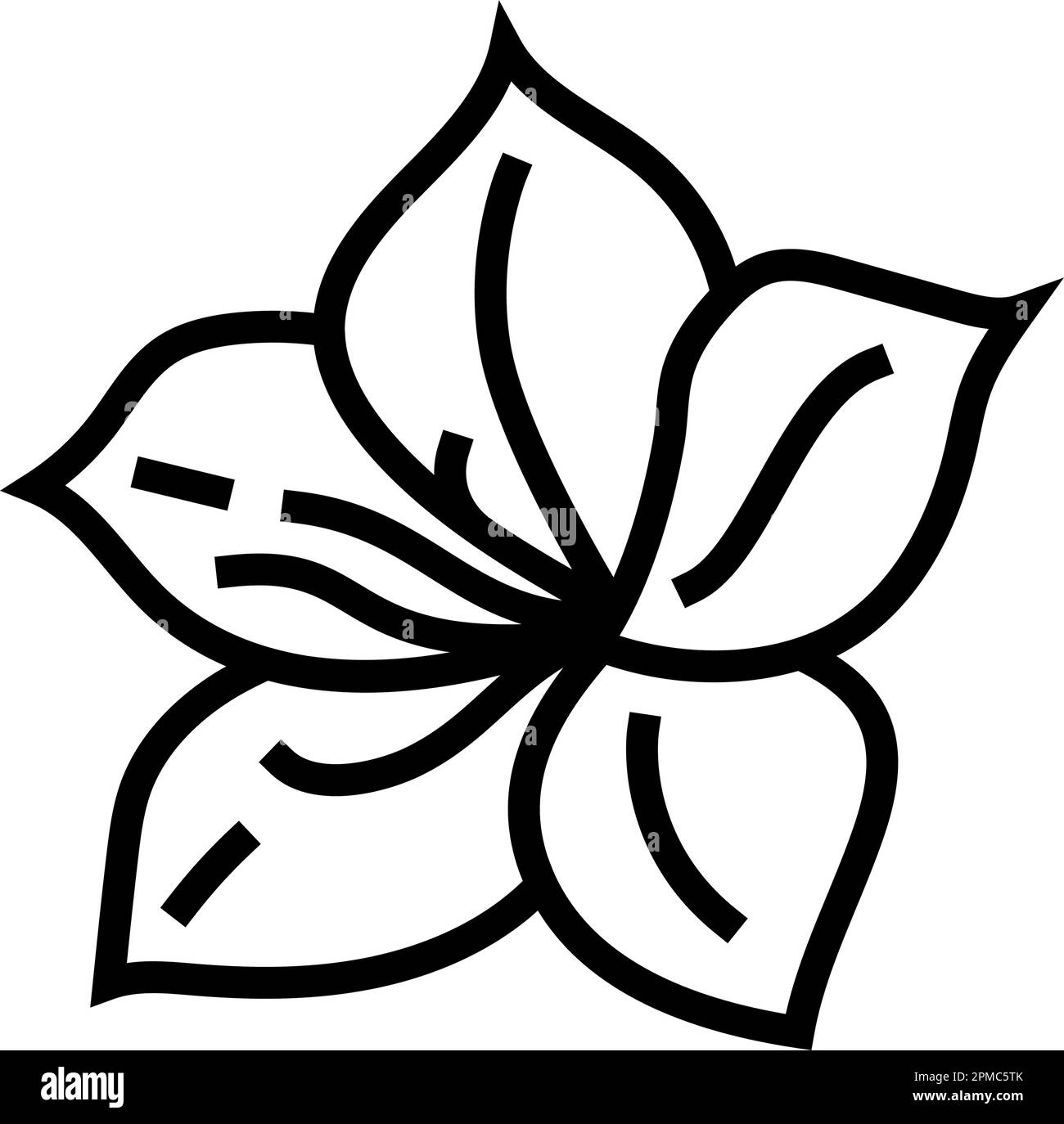 vektordarstellung des Symbols für die azalea-Blüte mit Federlinie Stock Vektor