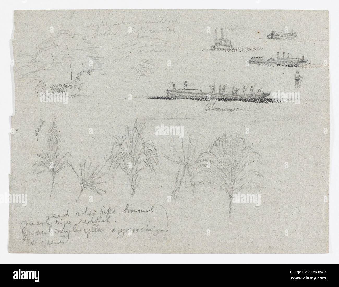 Zeichnung, Cotopaxi aus Guapulo, Ecuador; Frederic Edwin Church (amerikanisch, 1826–1900); USA; Graphit auf Papier; 27,5 x 45,4 cm (10 13/16 x 17 7/8 Zoll) Stockfoto
