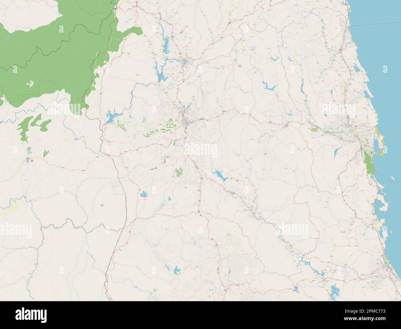 GIA Lai, Provinz Vietnam. Straßenkarte Öffnen Stockfoto