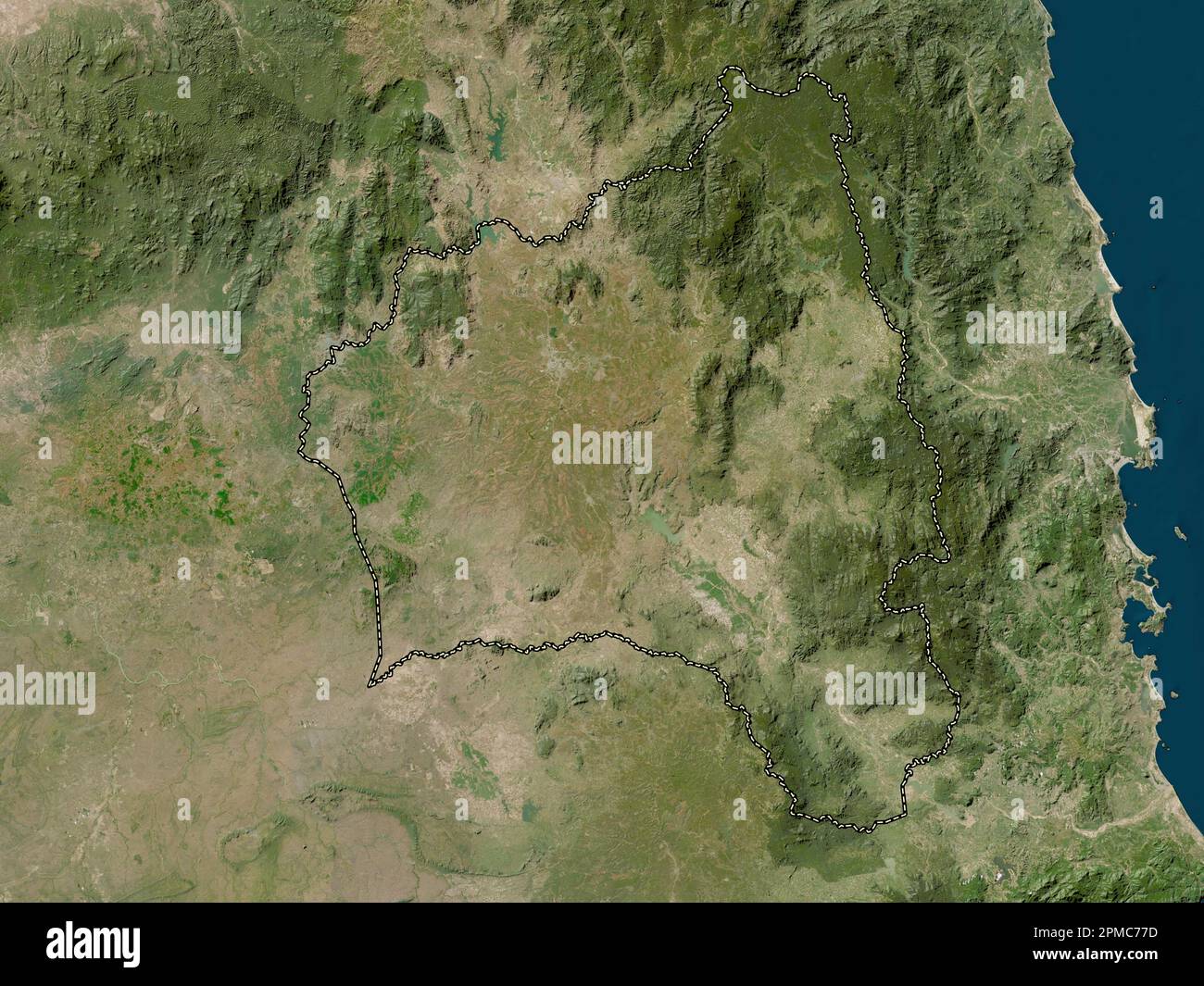 GIA Lai, Provinz Vietnam. Satellitenkarte mit niedriger Auflösung Stockfoto