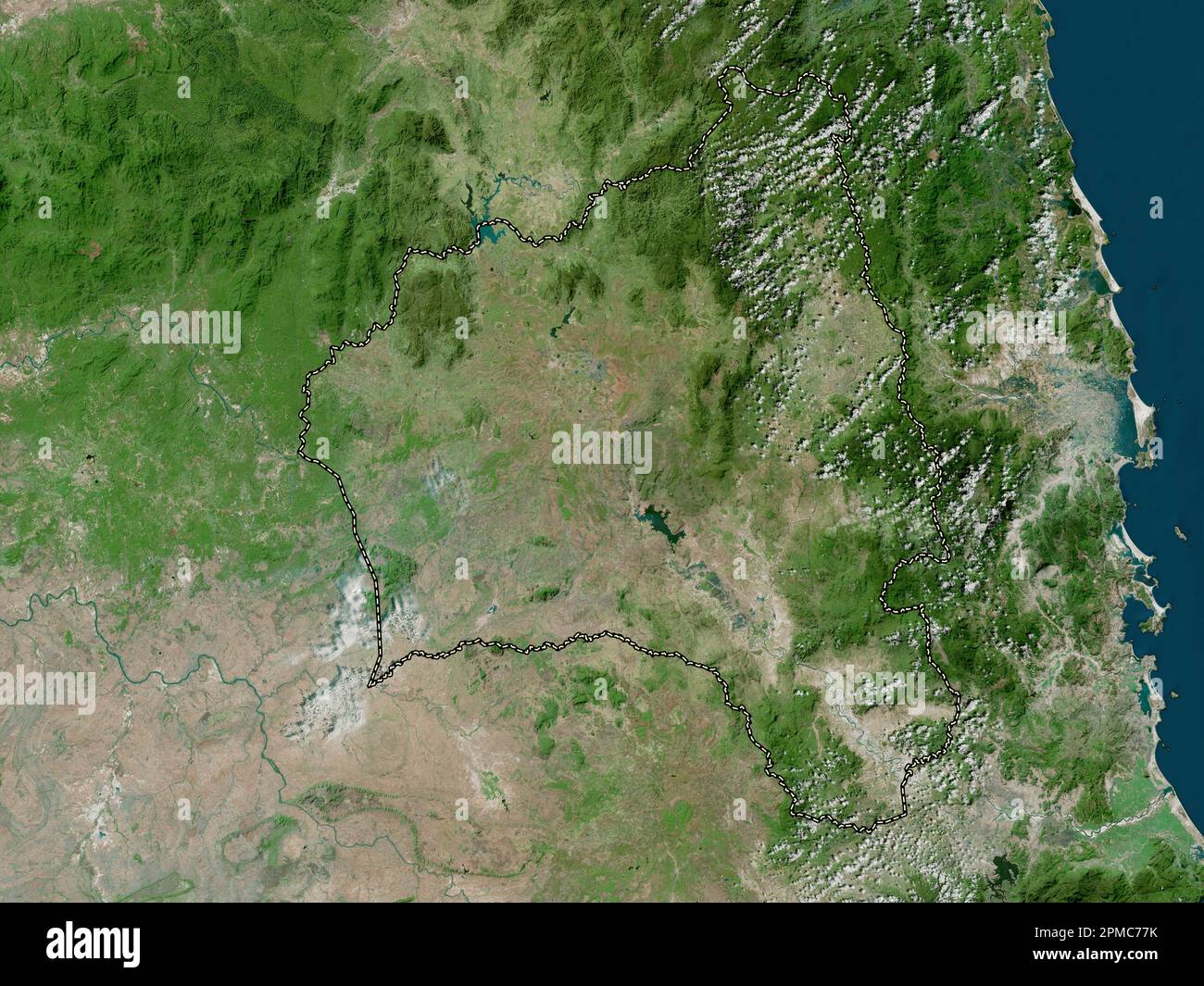 GIA Lai, Provinz Vietnam. Hochauflösende Satellitenkarte Stockfoto