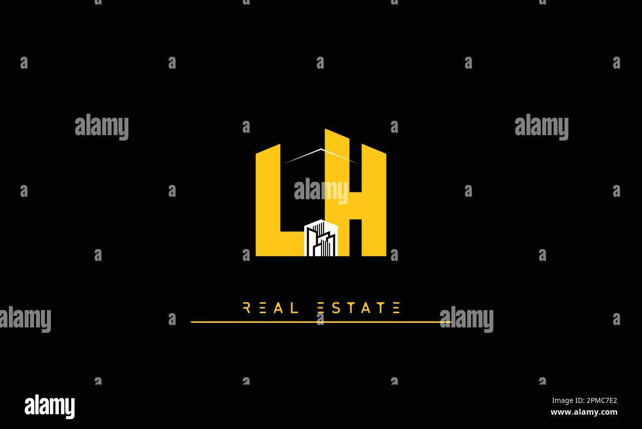 Immobilienbriefe Initialen Monogramm Logo LH, HL Stock Vektor