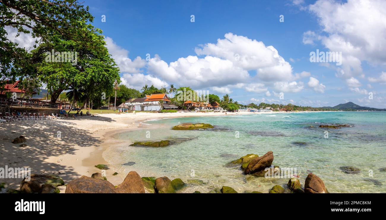 Crystal Silver Bay Beach Urlaub Urlaub Urlaub Meerblick Panorama auf Ko Samui Insel in Thailand Stockfoto