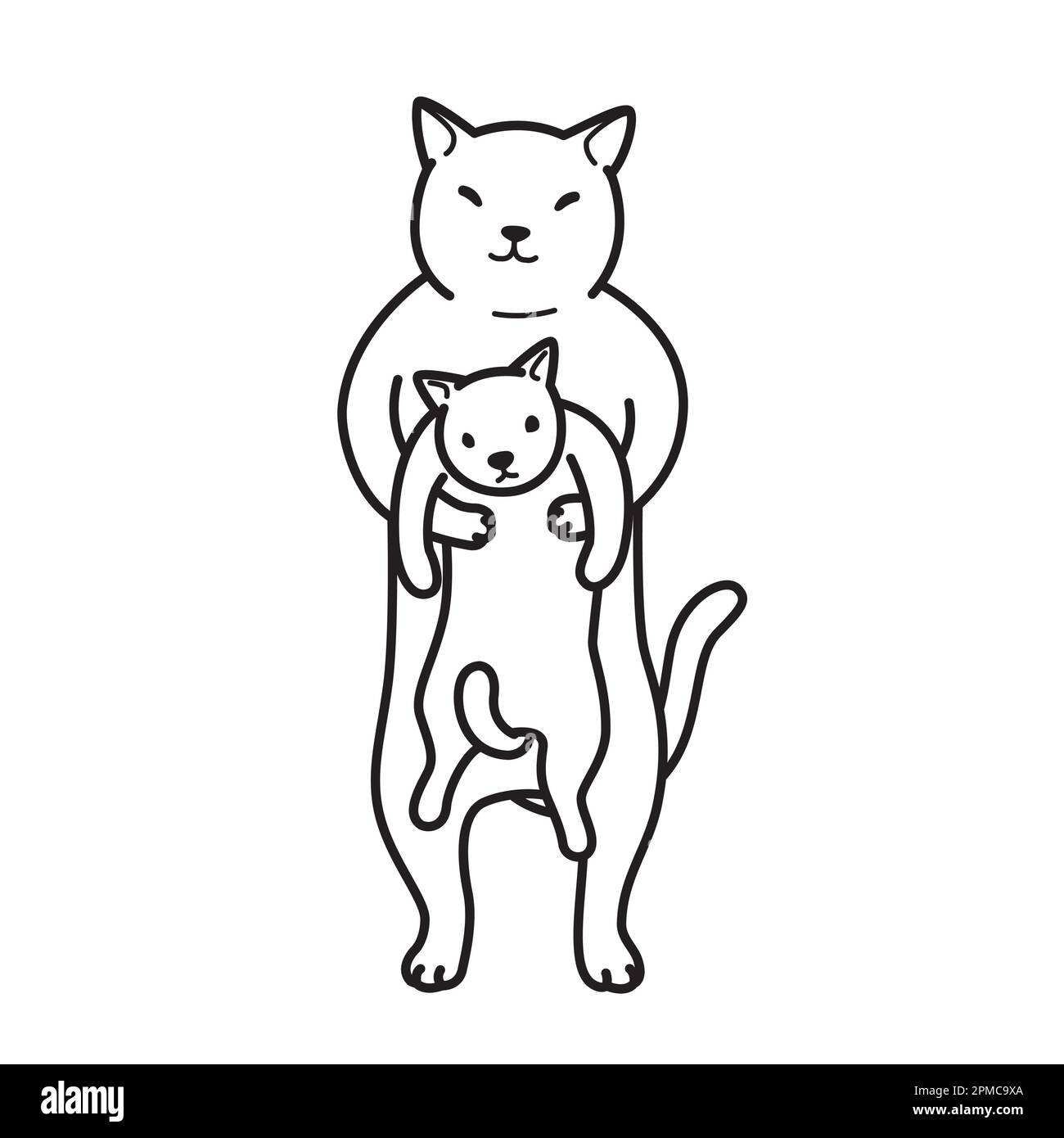 Katzenvektorsymbol Kätzchen Kid Zeichentrickfilm Illustration Babytiere Stock Vektor