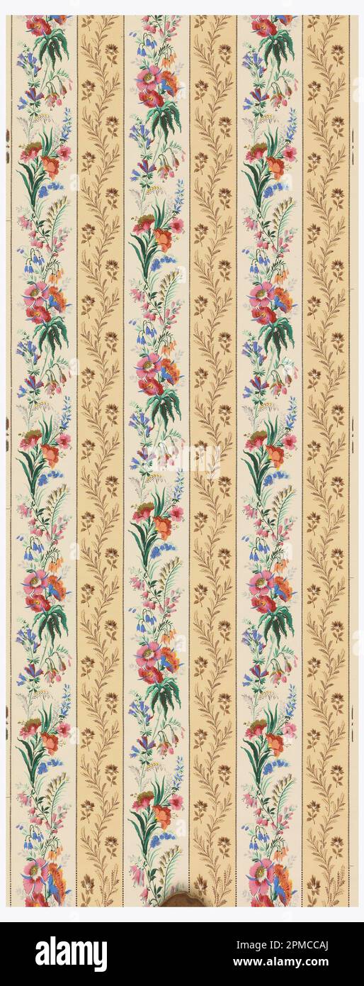 Seitenwand; maschinenbedruckt?; Gesamt: 441,5 x 56 cm (14 Fuß 5 13/16 in. X 22 1/16 Zoll) Stockfoto