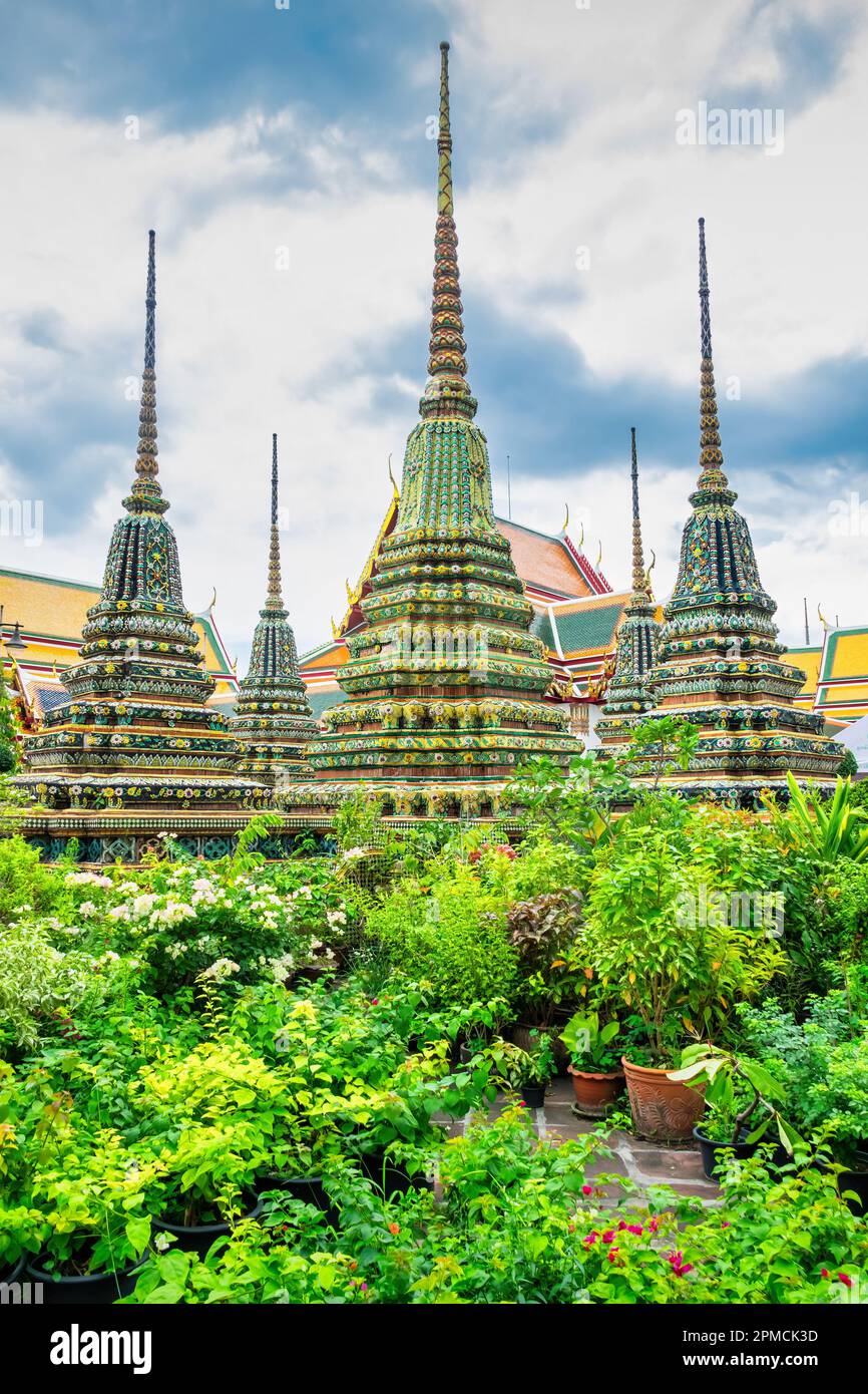 Cheedis der vier Könige bei Wat Pho in Bangkok, Thailand Stockfoto