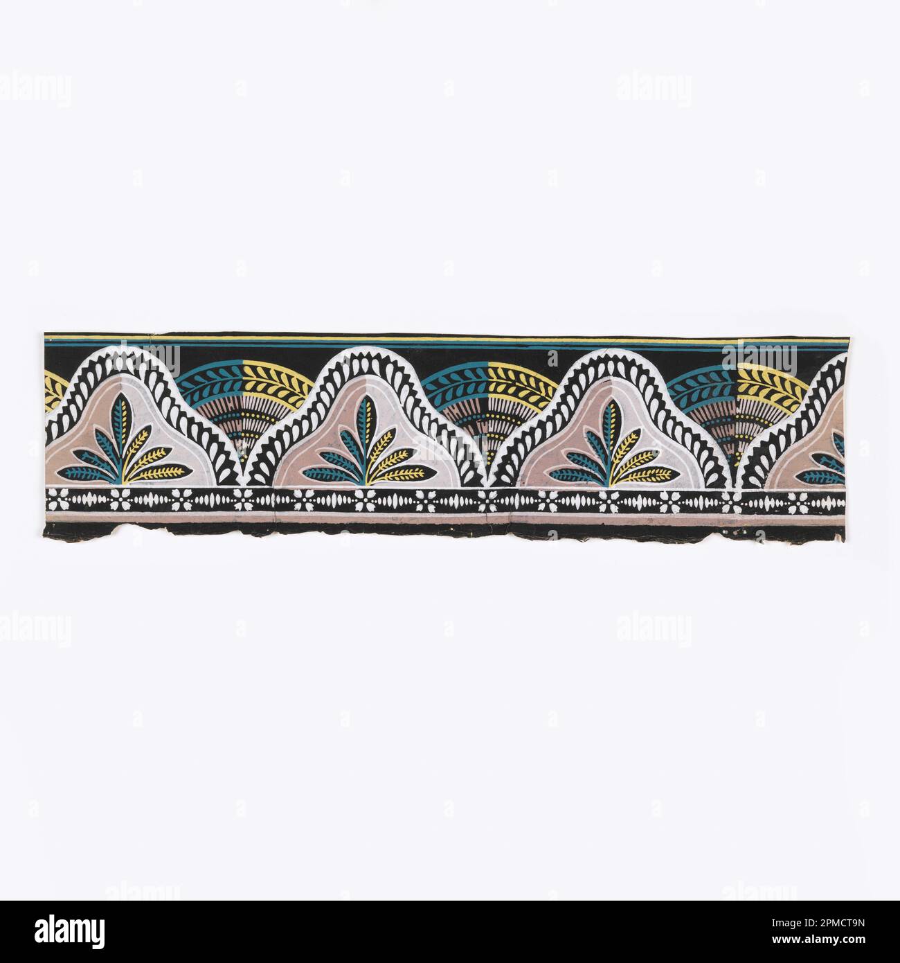 Rand (Frankreich); Blockdruck auf handgefertigtem Papier; 52 x 13,5 cm (20 1/2 x 5 5/16 Zoll) Stockfoto