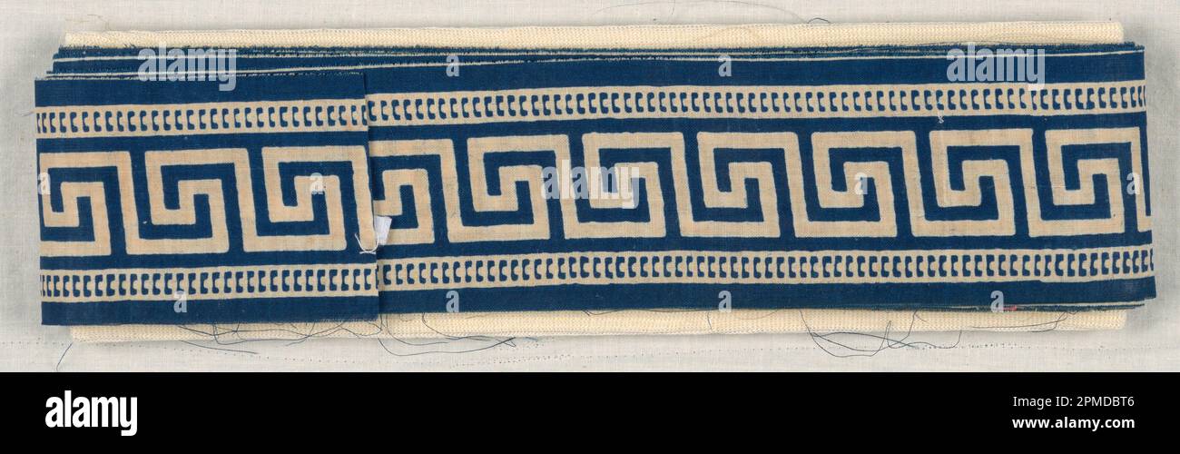 Ränder (Frankreich); Baumwolle; Kette x Schuss (A): 480 x 7 cm (15 Fuß 9 in. X 2 3/4 Zoll) Kette x Schuss (b): 308 x 6,5 cm (10 Fuß 1 1/4 in. X 2 9/16 Zoll); Bequest von Elinor Merrell; 1995-50-295-a,b Stockfoto