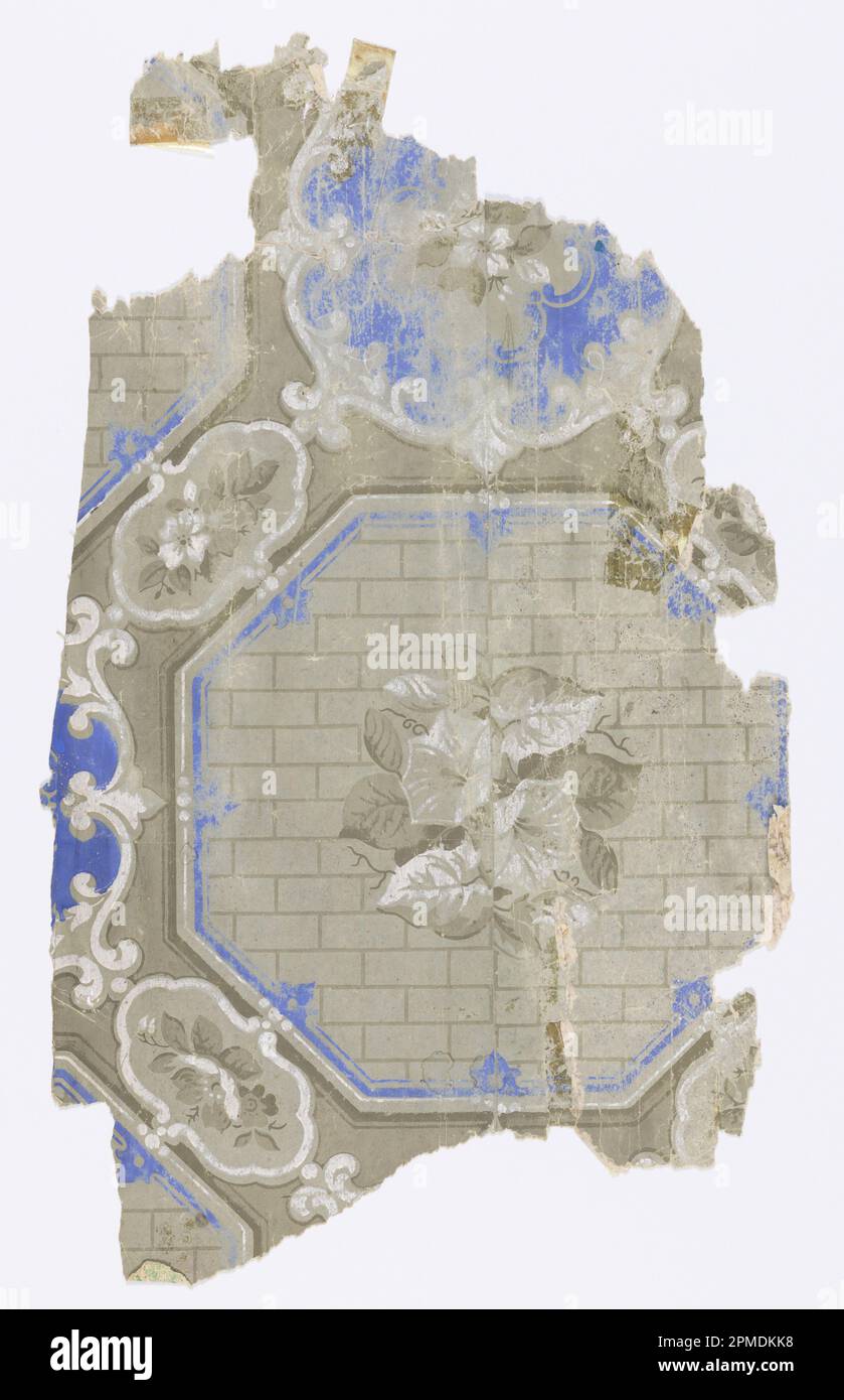 Seitenwand – Fragment (USA); maschinenbedruckt auf maschinengefertigtem Papier; 53 x 32,5 cm (20 7/8 x 12 13/16 Zoll) Stockfoto