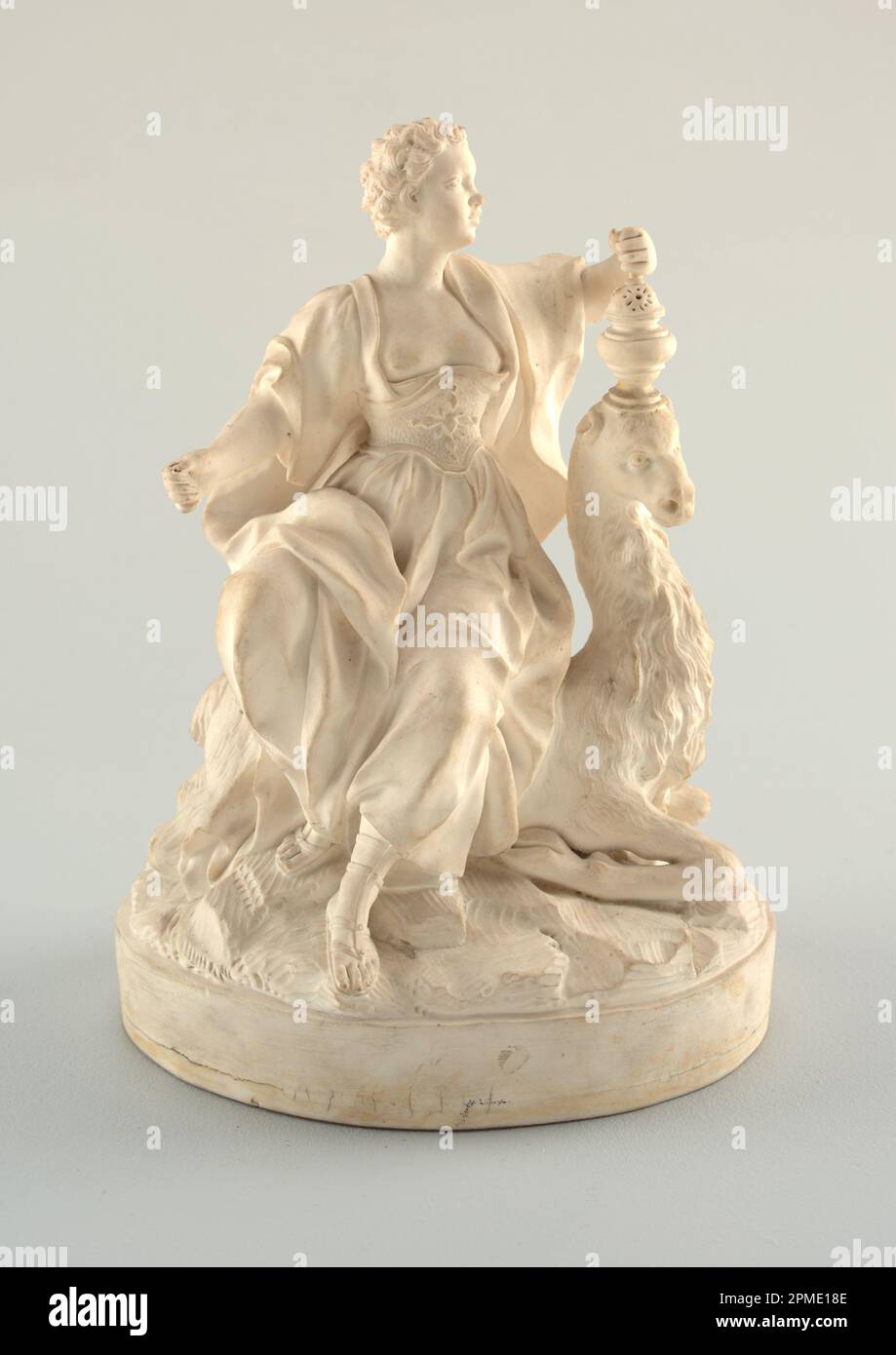 Allegorische Figuren der vier Kontinente Skulpturen; möglicherweise von Le Nove Porcelain Manufactory; modelliert von Domenico Bosello (Italienisch, ca. 1755 - 1821); Kekse Stockfoto