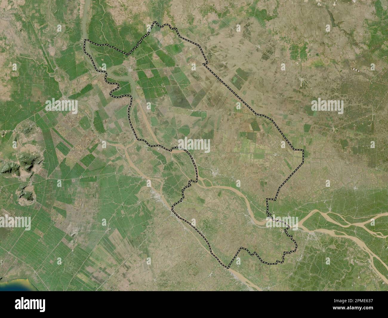 Ong Thap, Provinz Vietnam. Satellitenkarte mit niedriger Auflösung Stockfoto