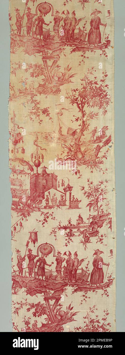 Textil (Frankreich); hergestellt von Ferdinand Favre Petitpierre & Cie (Frankreich); Leinen; L x B: 232 x 44 cm (7 Fuß 7 5/16 in. X 17 5/16 Zoll); 1952-80-4-b Stockfoto