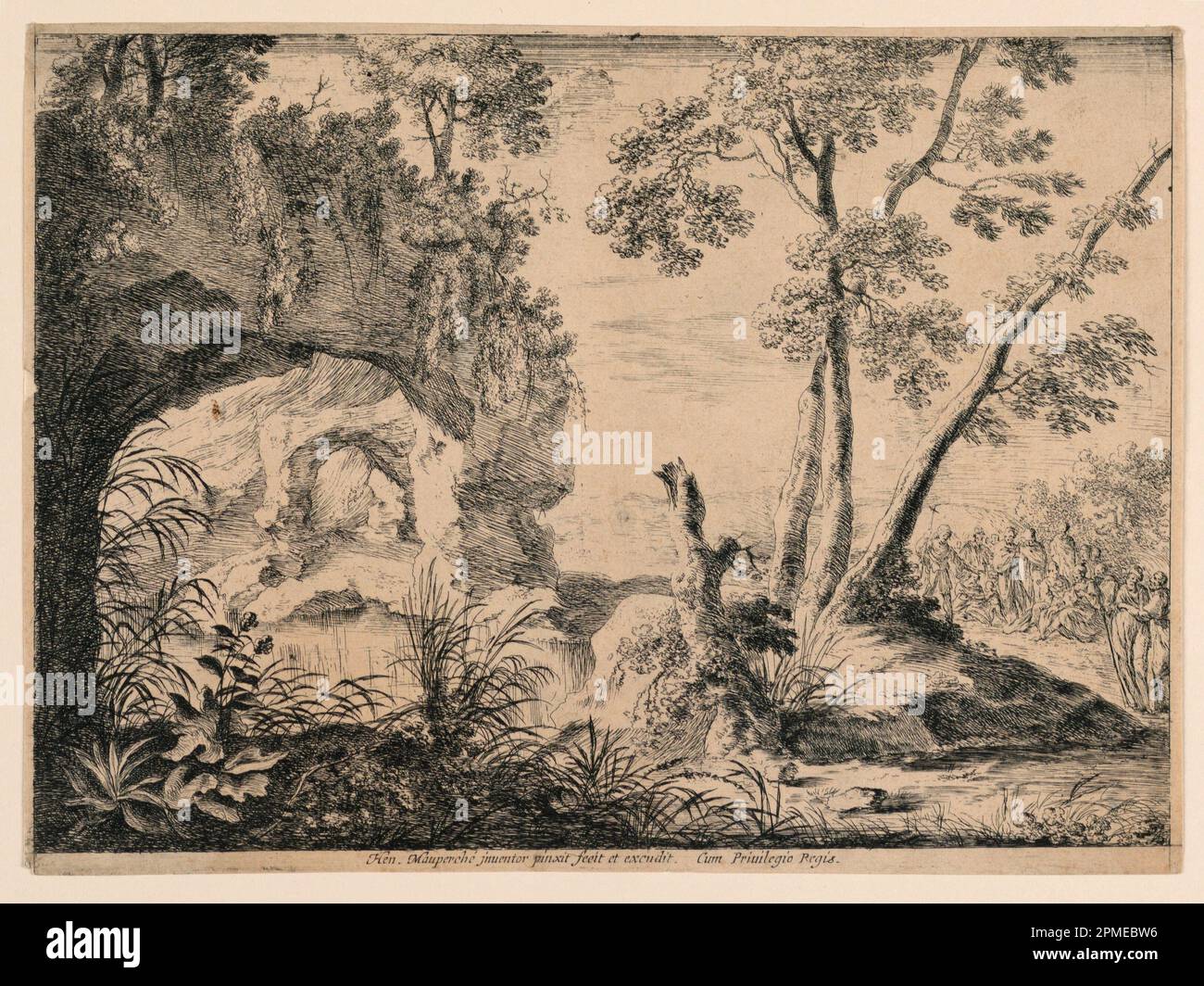 Print, Johannes der Täufer predigt die Wüste; Frankreich; Ätzen auf Papier; 19,1 x 26,1 cm (7 1/2 x 10 1/4 Zoll); 1896-31-34 Stockfoto