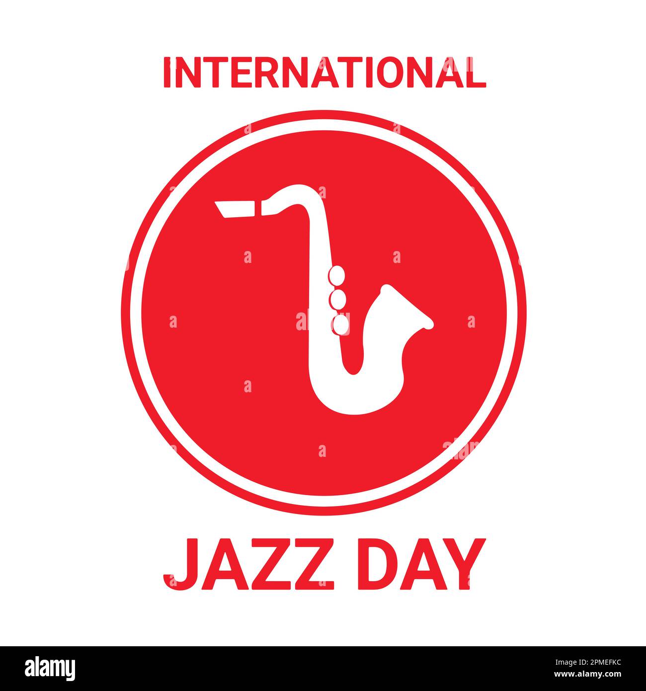 Internationaler Jazz-Tag. Urlaubskonzept. Vorlage für Hintergrund, Banner, Karte, Poster mit Texteindruck. Stock Vektor