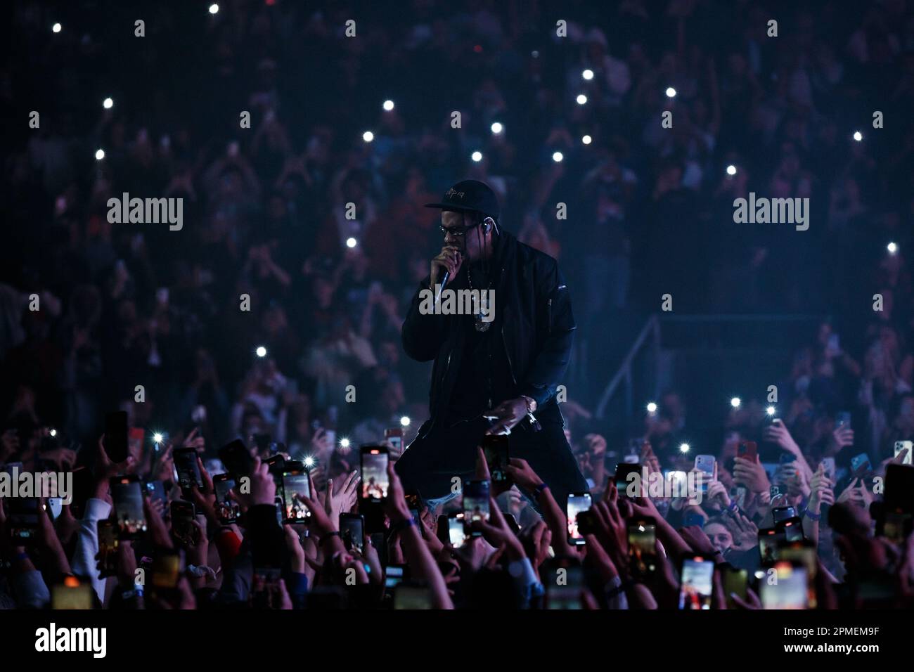 Rapper Travis Scott tritt als Gast auf der NAV's Never Sleep Tour in Toronto auf der Bühne auf Stockfoto