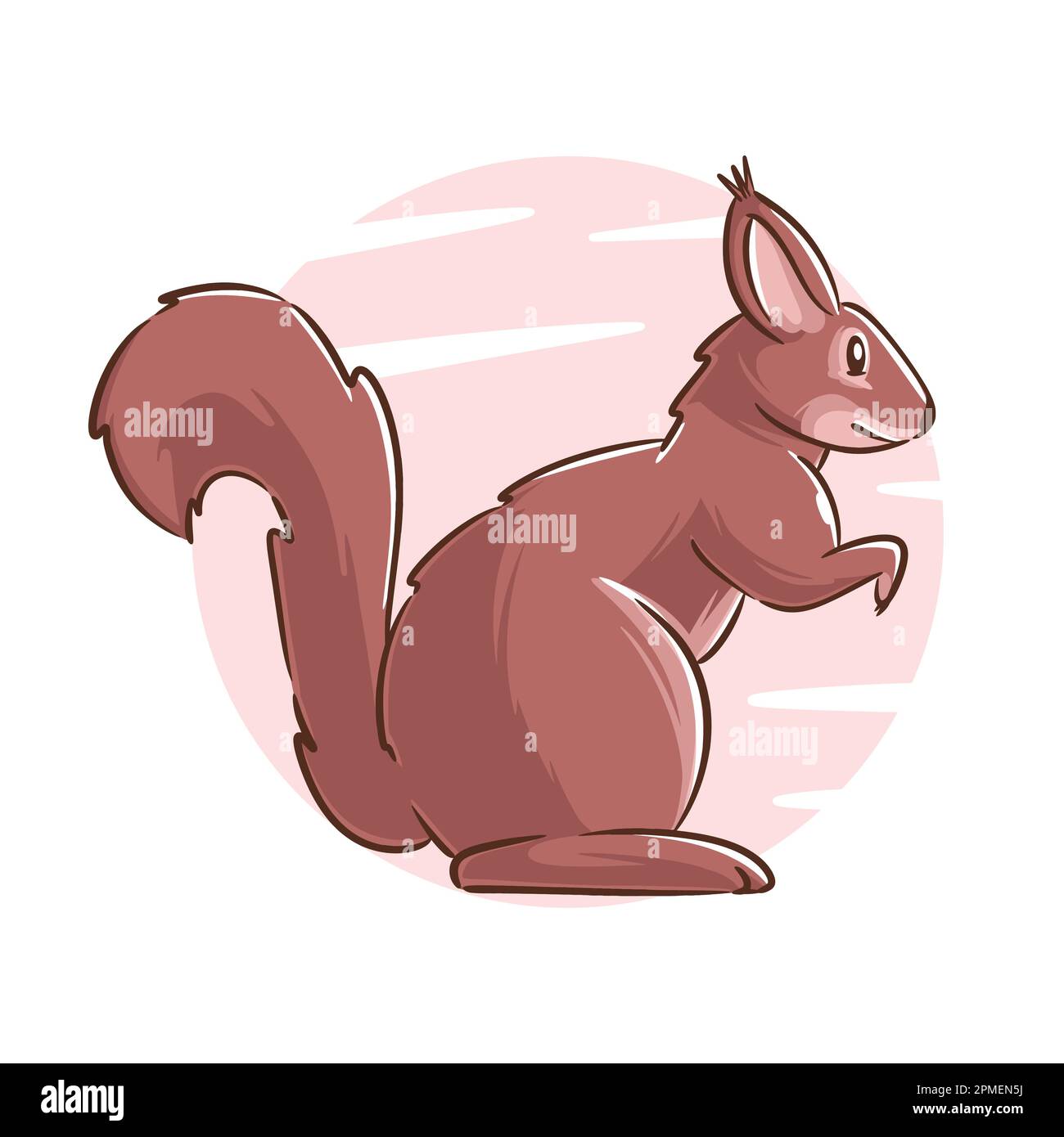Ein Vektor, handgezeichnet, ein Eichhörnchen-Zeichentrickfigur Stock Vektor