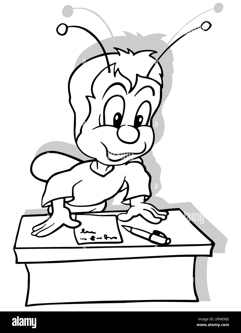 Zeichnung eines Käfers an der Schulrezeption Stock Vektor