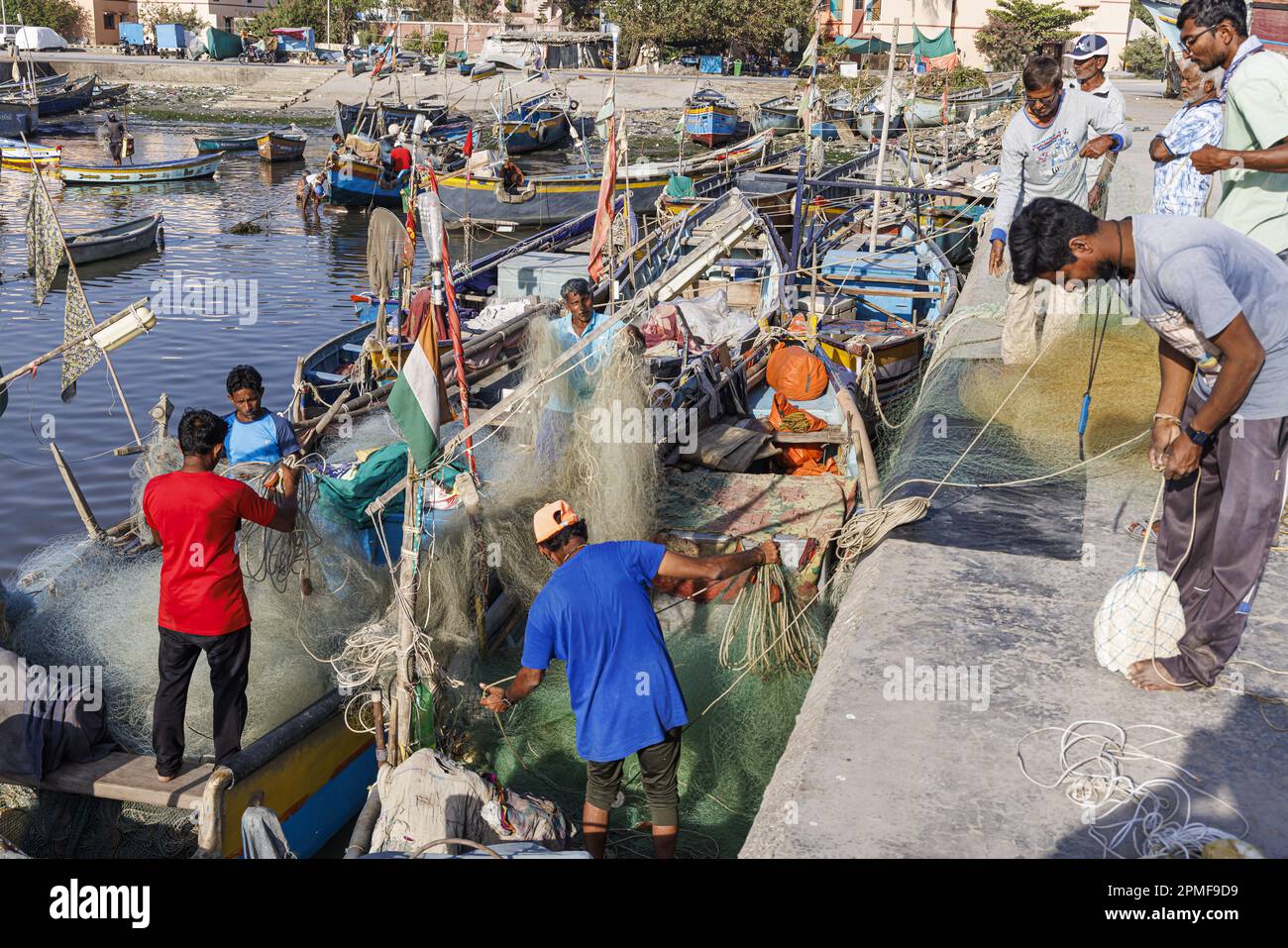 Indien, Dadra und Nagar Haveli und Daman und Diu, Diu, Fischerboote Stockfoto