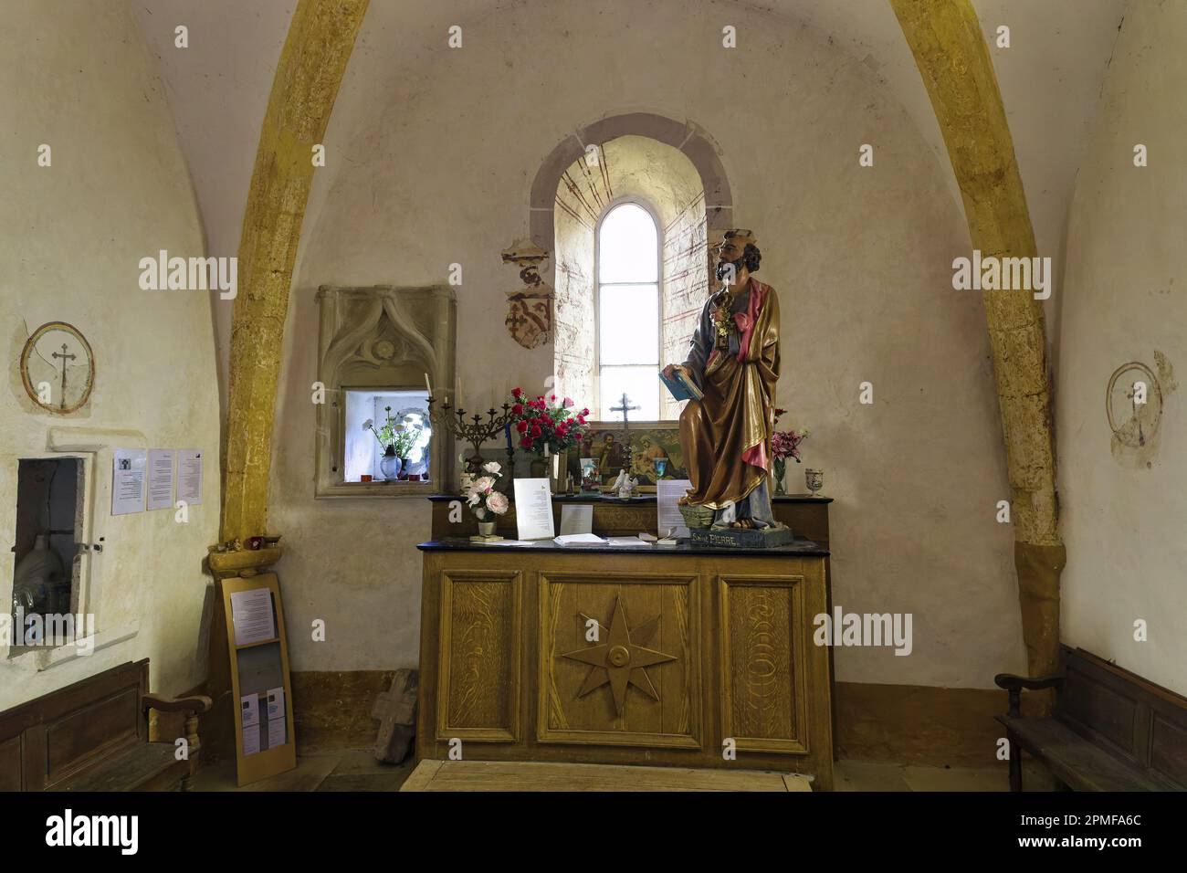 Frankreich, Meurthe et Moselle, Fontenoy la Joûte, Konzept des Buchdorfes auf dem Land, gegründet 1996, Chapelle Saint Pierre Stockfoto