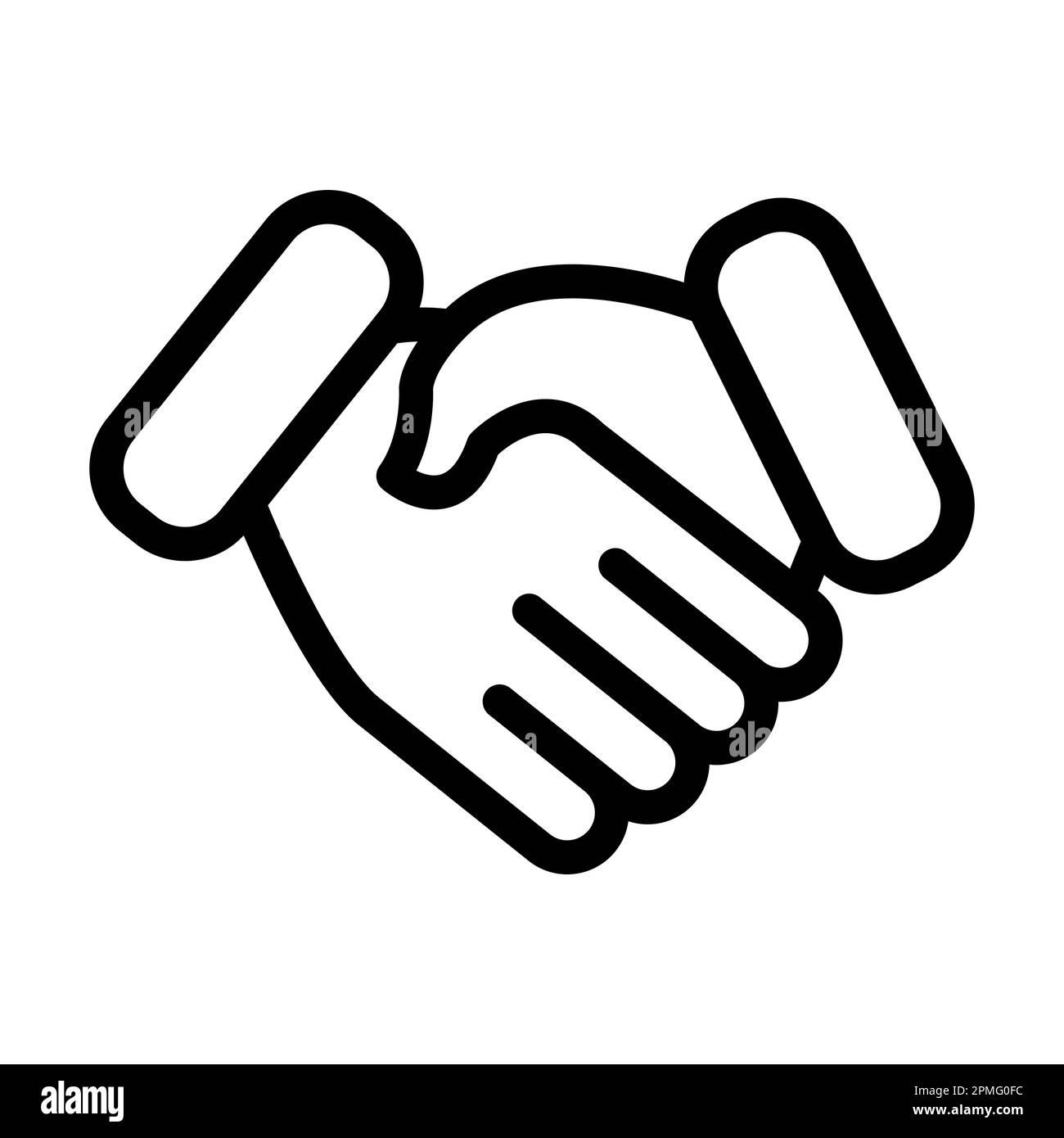 Handshake Vector Thick Line Symbol Für Den Persönlichen Und Kommerziellen Gebrauch. Stockfoto