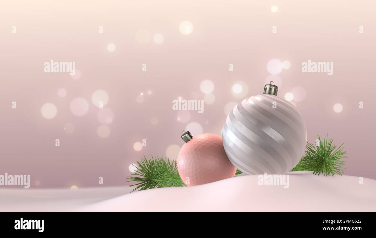 Festbälle und Dekoration weihnachten und Neujahr Hintergrund Stockfoto