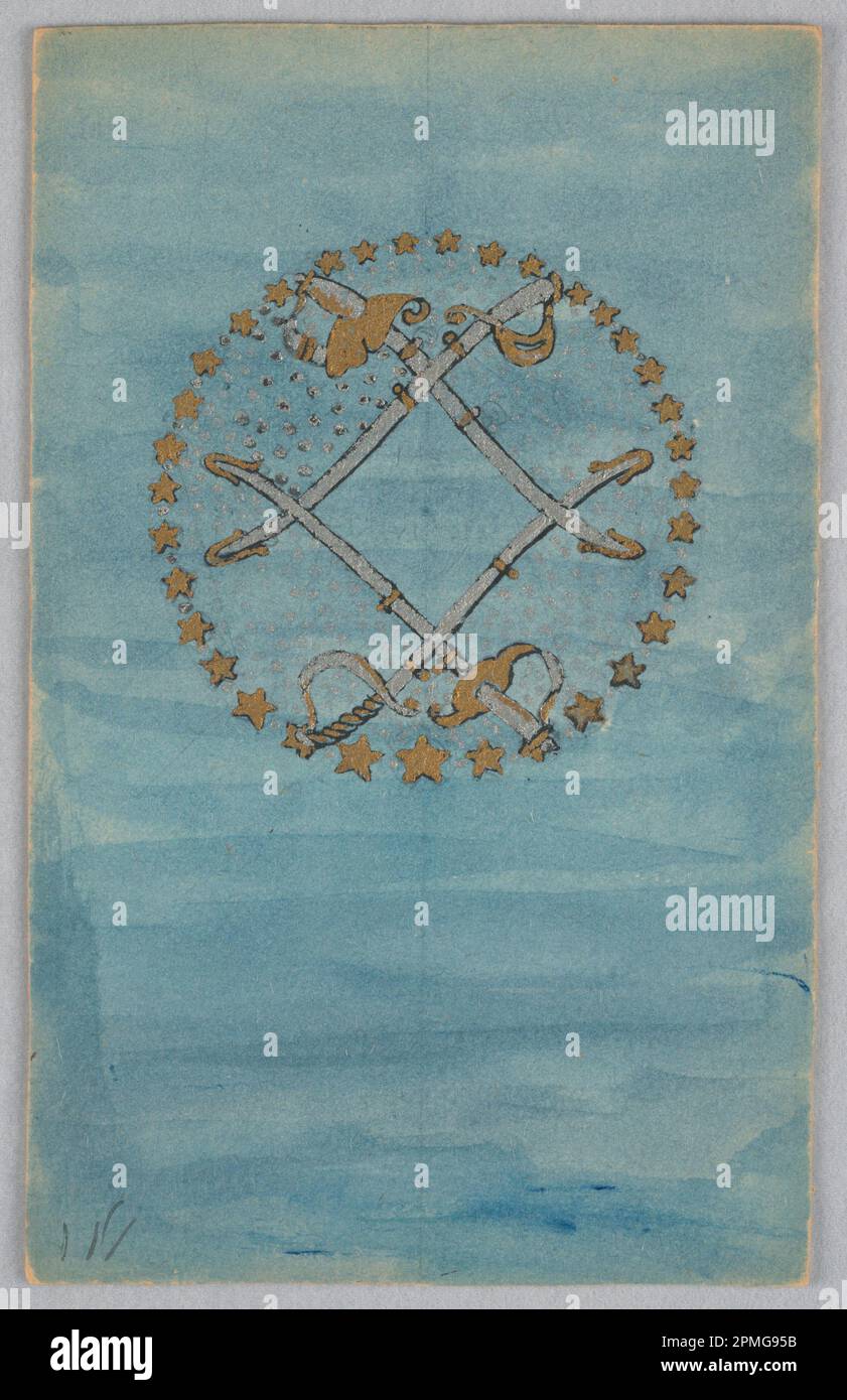 Zeichnen, Design for a Book Cover; entworfen von Alice Cordelia Morse (amerikanisch, 1863–1961); USA; Pinsel und Riesenkürbis, Aquarell auf Papier; Blatt: 19,3 x 12,4 cm (7 5/8 x 4 7/8 Zoll); 1943-33-1-12 Stockfoto