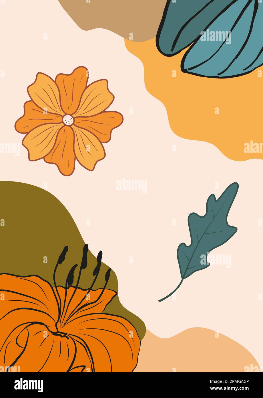 Abstraktes, farbenfrohes Blumendesign im Hintergrund Stock Vektor