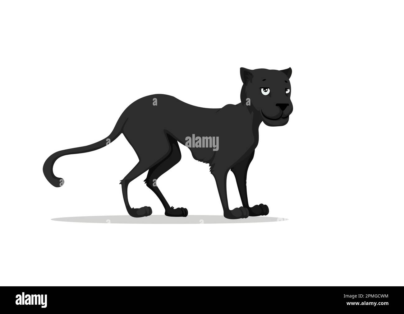 Cartoon Black Panther isoliert auf weißem Hintergrund Vektordarstellung Stock Vektor