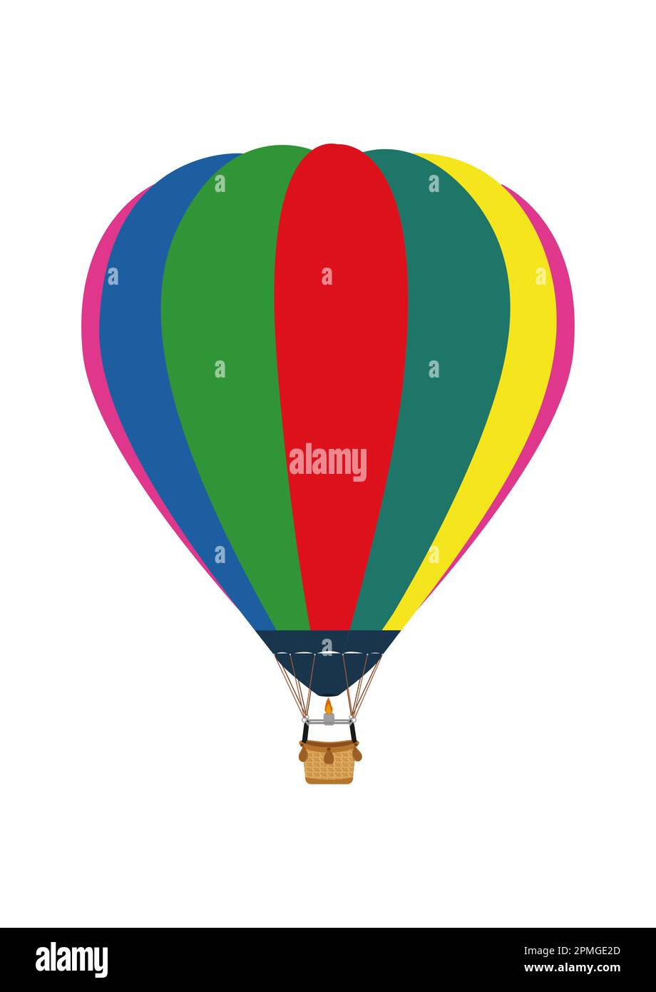 Clipart Heißluftballon. Bunte Heißluftballons fliegen. Heißluftballon am Himmel Stock Vektor