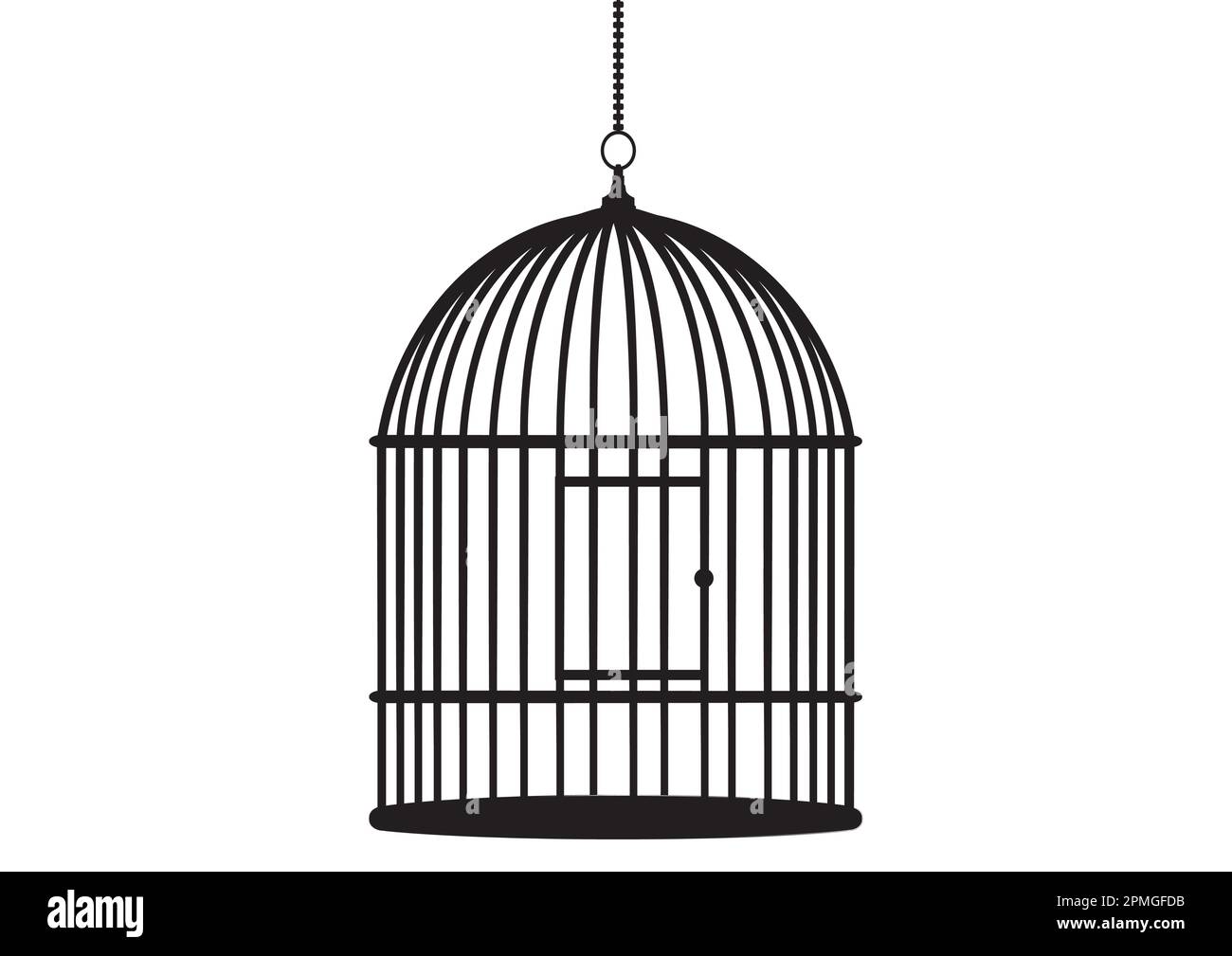 Leerer Vogelkäfig. Cartoon-Käfig. Käfig für Vögel. Symbol Stock Vektor