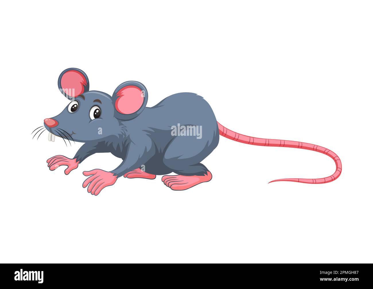 Kleine Maus isoliert auf weißem Hintergrund. Süße kleine Ratte Stock Vektor