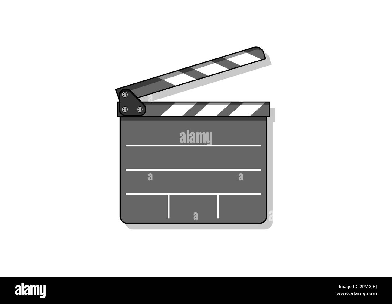 Vektordesign für Filmklapper auf weißem Hintergrund Stock Vektor