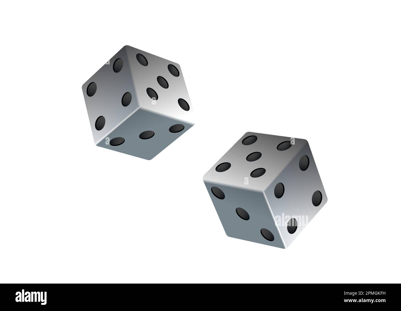 Realistische 3D Würfel isoliert auf weißem Hintergrund. Vektordarstellung realistischer Würfel Stock Vektor