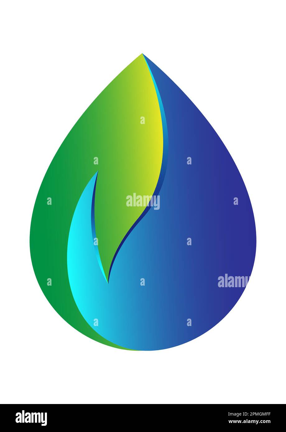 Sanftes, Entspannendes „Raindrop Nature“-Logo-Vektordesign Stock Vektor