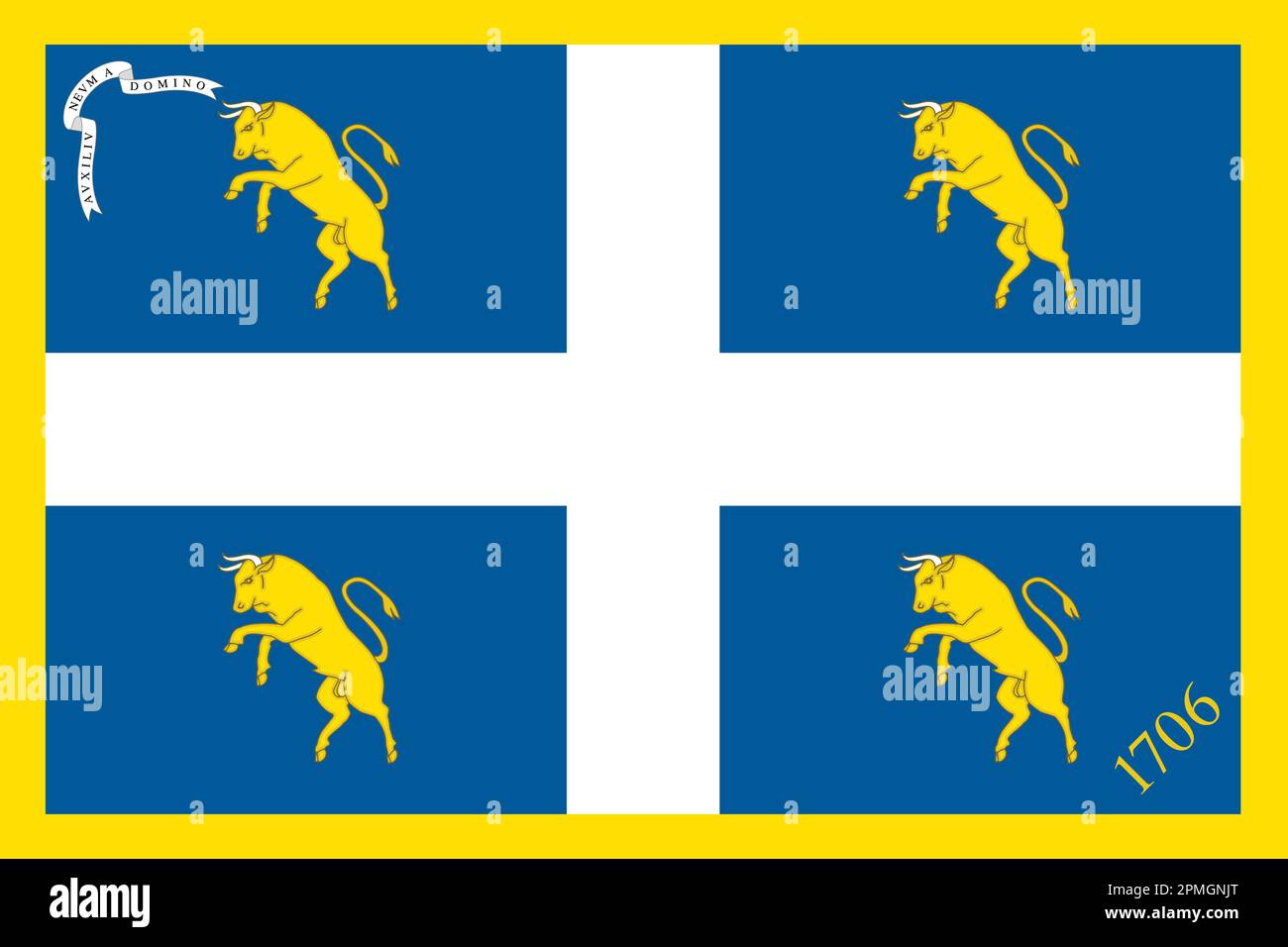 Offizielle Flagge der Stadt Turin, Piemont, Italien, europäische Union, Vektordarstellung Stock Vektor