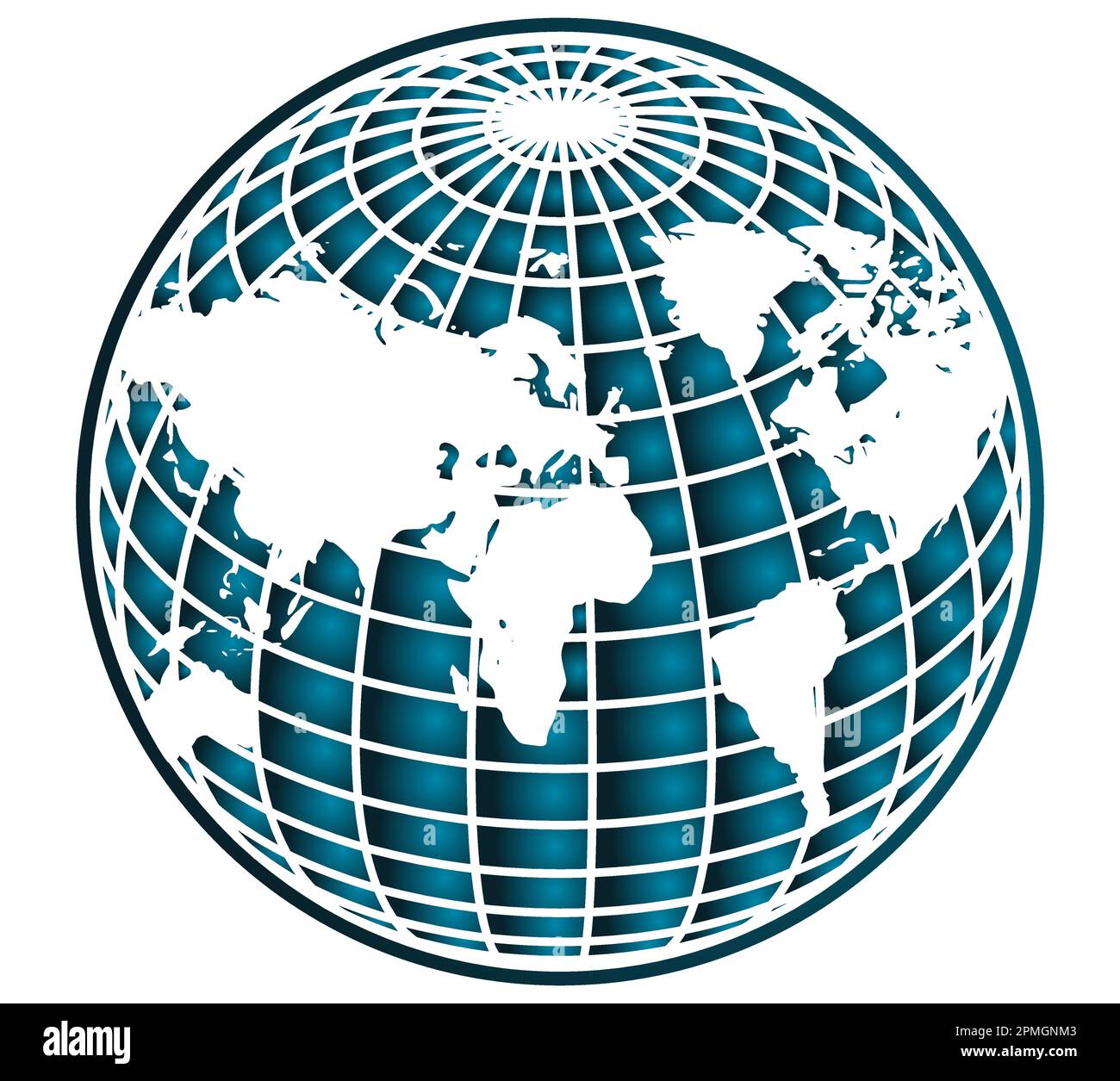 Vector – Digitale Zukunftkarte. Techno-Weltkarte. Weltkarte. Die Karte des zukünftigen Planeten Stock Vektor