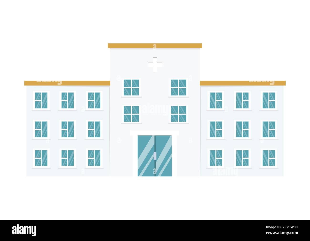 Vektordarstellung des Krankenhausgebäudes. Krankenhausgebäude Stock Vektor