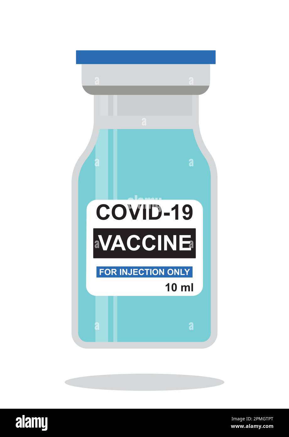 Impfstoffflasche gegen COVID-19 Stock Vektor