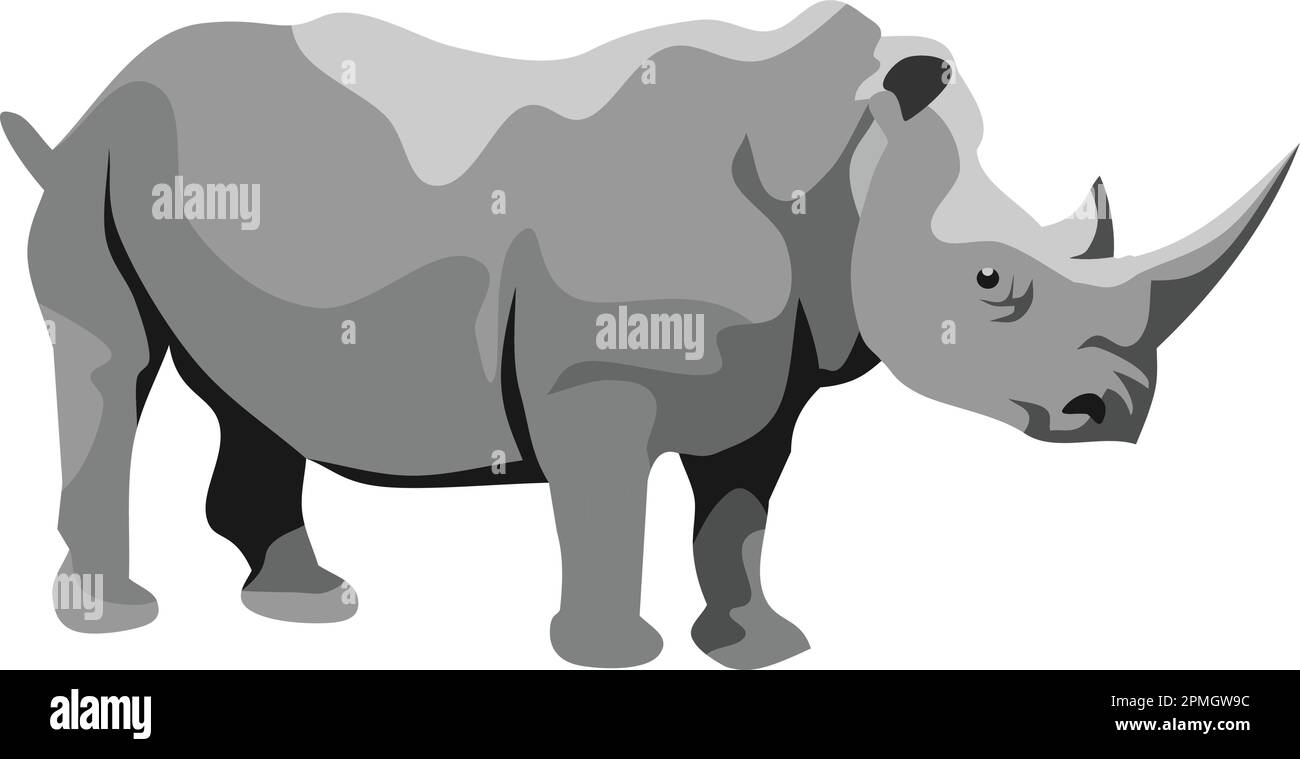 Rhino Mammal Animal Vector Stock Vektor