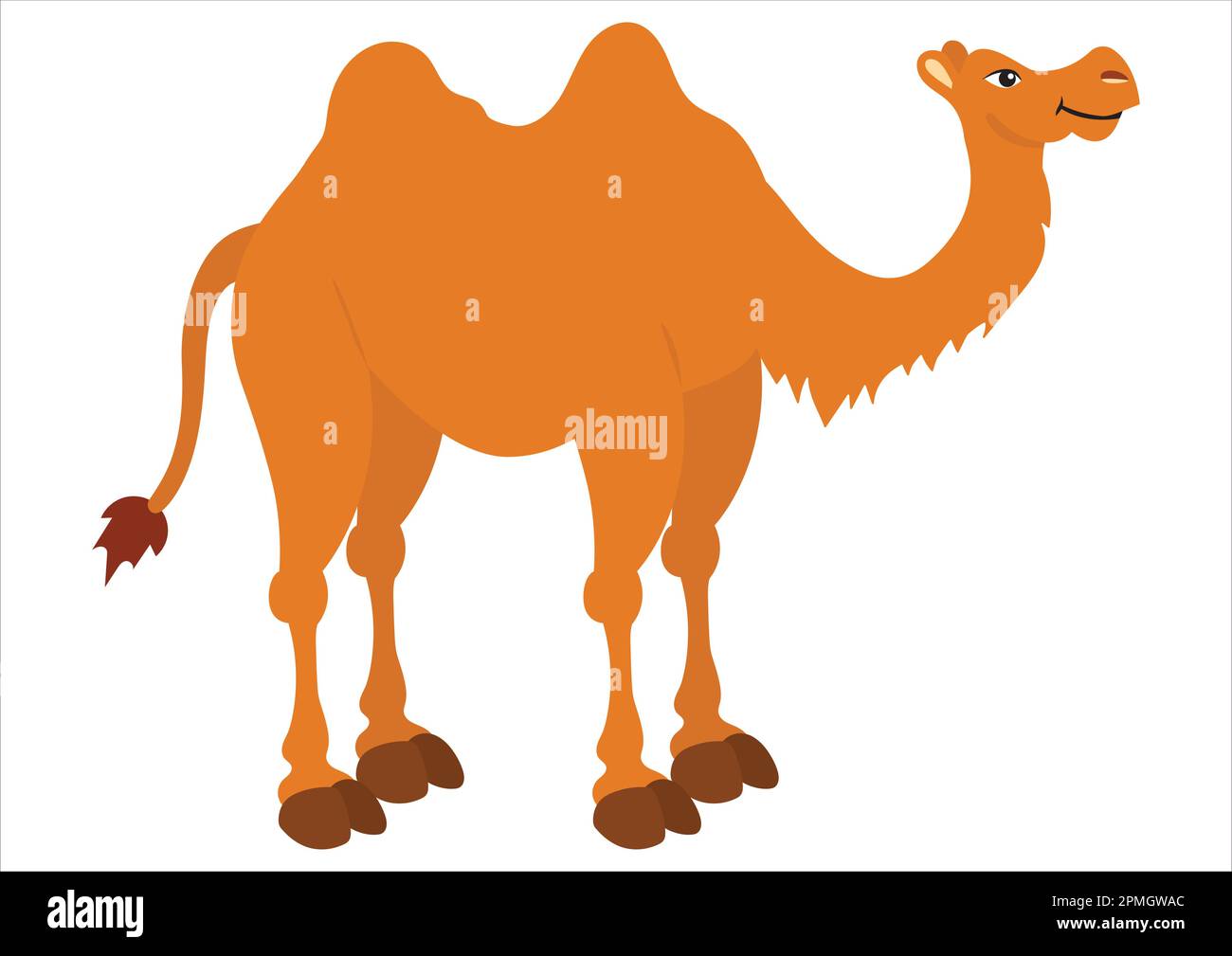 Vektordarstellung des Kamels isoliert auf weißem Hintergrund. Clipart Kamel Stock Vektor