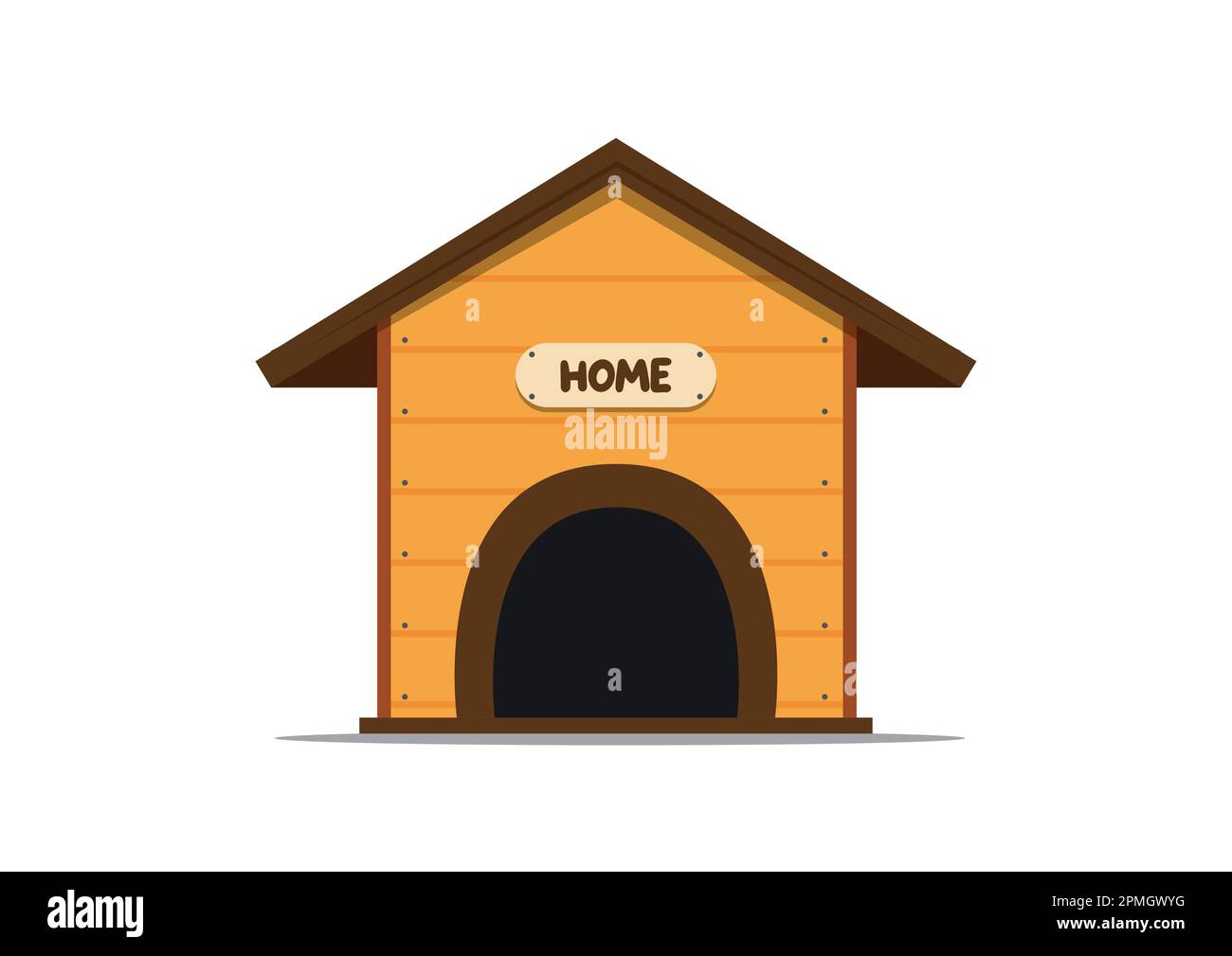 Holzhaus für Hunde in flacher Vektordarstellung Stock Vektor