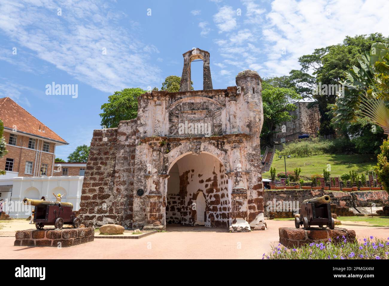 Eine Famosa-Festung Malakka. Der verbleibende Teil der alten Festung von melaka, Malaysia Stockfoto