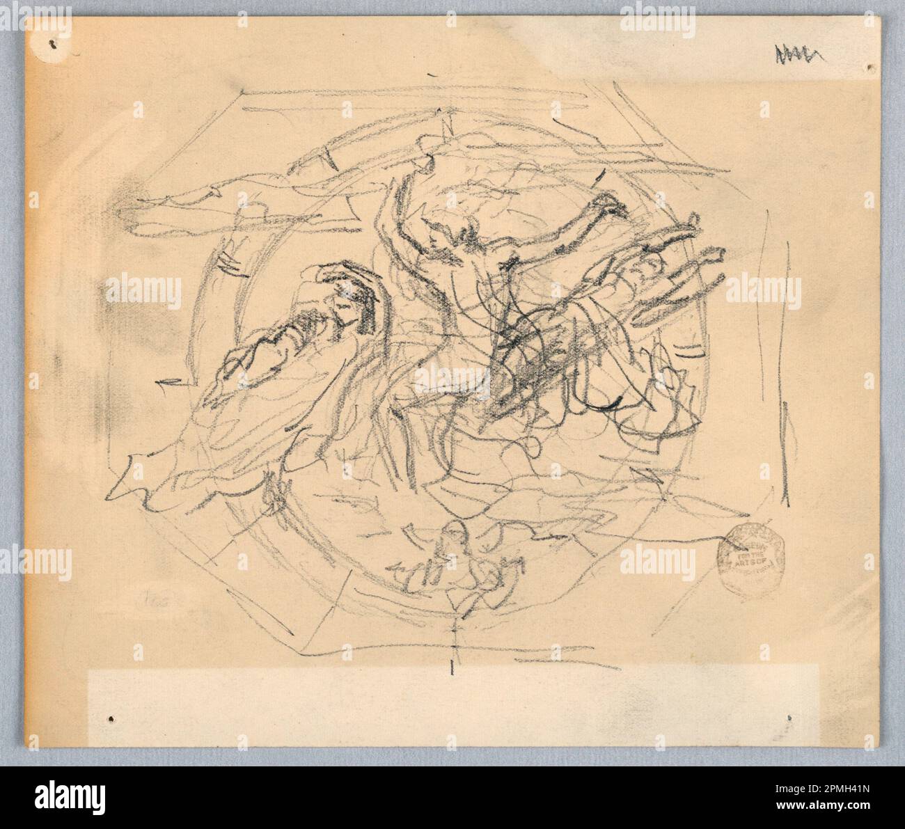 Zeichnung, Studie für Zodiac; Francis Augustus Lathrop (amerikanisch, 1849 - 1909); USA; Graphit auf Papier; 17 x 19,9 cm (6 11/16 x 7 13/16 Zoll); 1914-38-51 Stockfoto