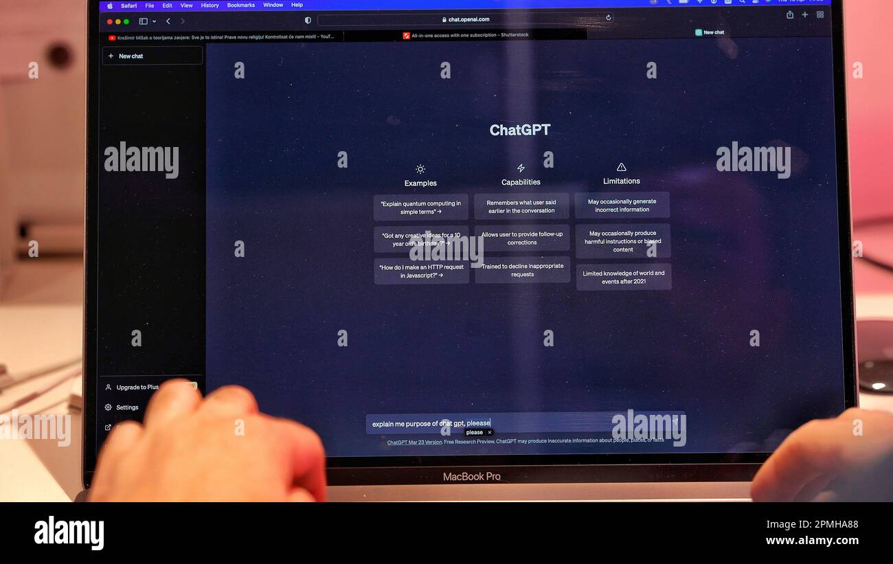 Verbindung mit KI und Chat-GPT Stockfoto